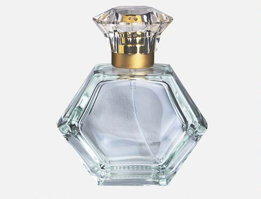 Clear Hexagon Shaped Perfume Bottles